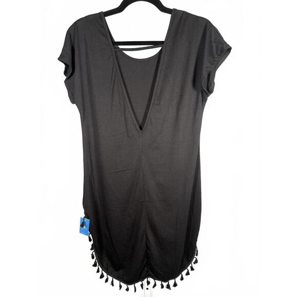 NWT Cupshe Black Dress with Tassel Hem - S - Picture 1 of 6